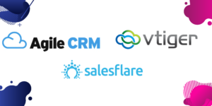 Agile CRM, Vtiger, and Salesflare logos